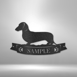 Precious Dachshund Banner Monogram - Steel Sig