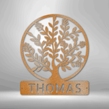 Simple Tree Monogram - Steel Sign