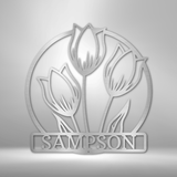 Wild Tulip Monogram - Steel Sign