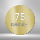 Contemporary Circle Address - Steel Sign