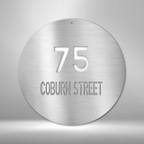 Contemporary Circle Address - Steel Sign